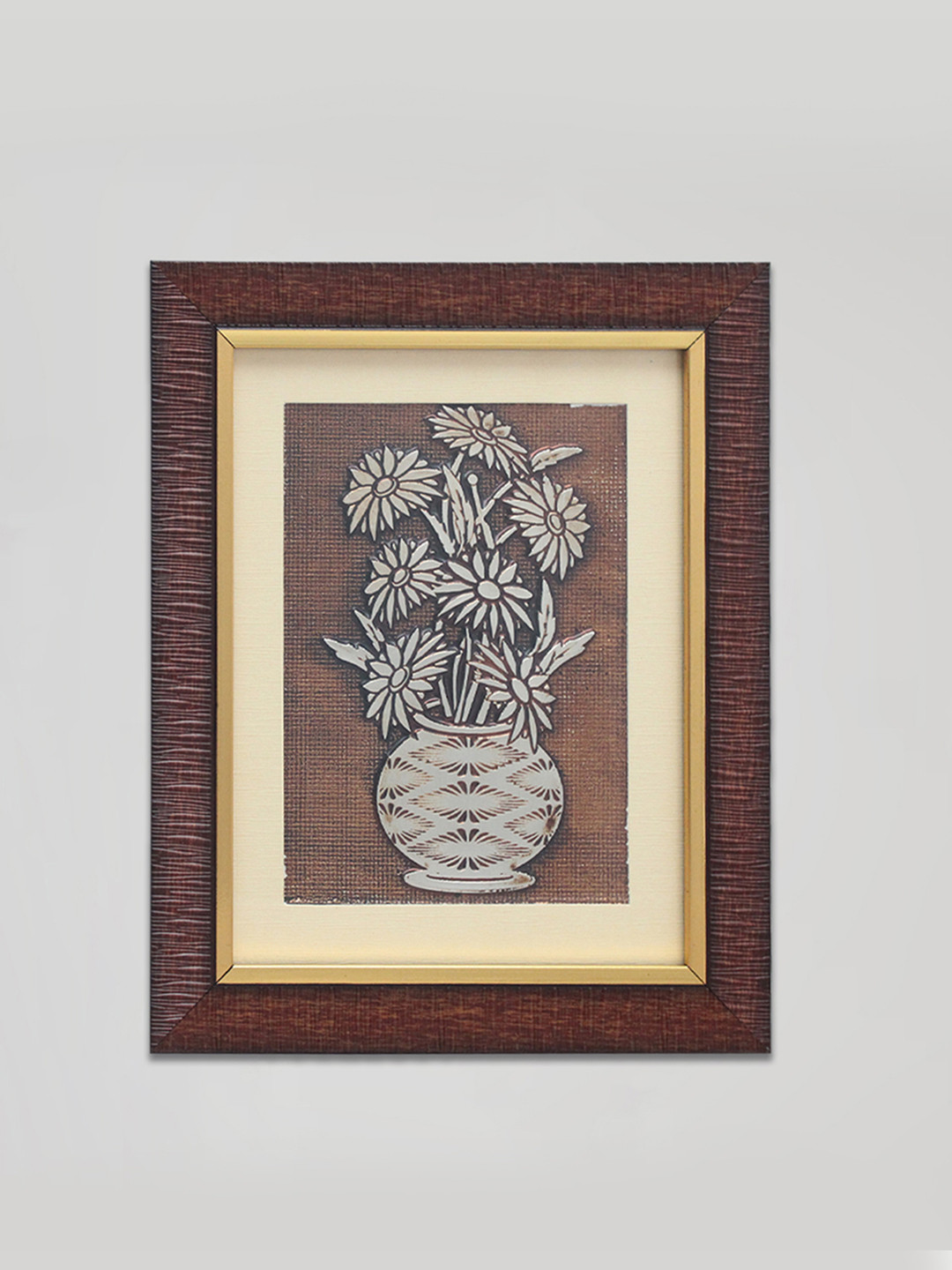 SHREE KALA HOME DECOR Foil Embossed MDF Wall Rectangle Paintings Wall Art - 11 x 9In