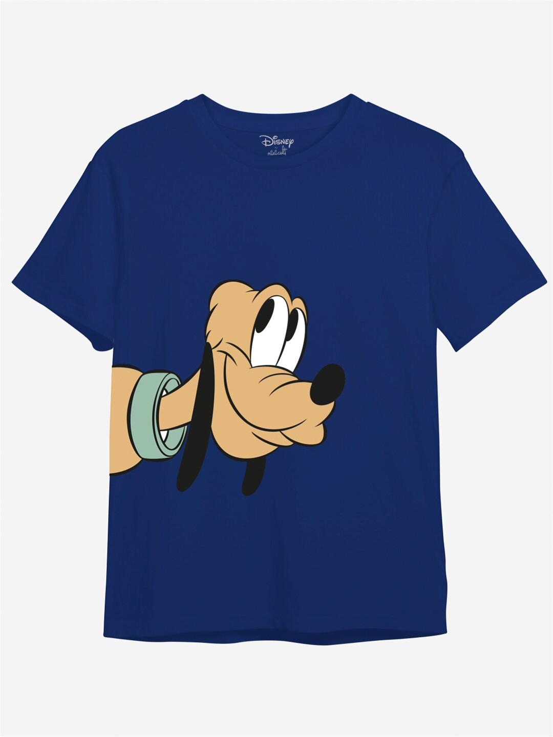 Minicult Kids Navy Blue Pluto Printed Cotton T-shirt