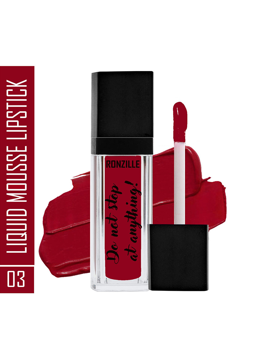Ronzille Weightless Liquid Mousse Longlasting Lipstick with VitaminE 5ml - Crimson Rose 03