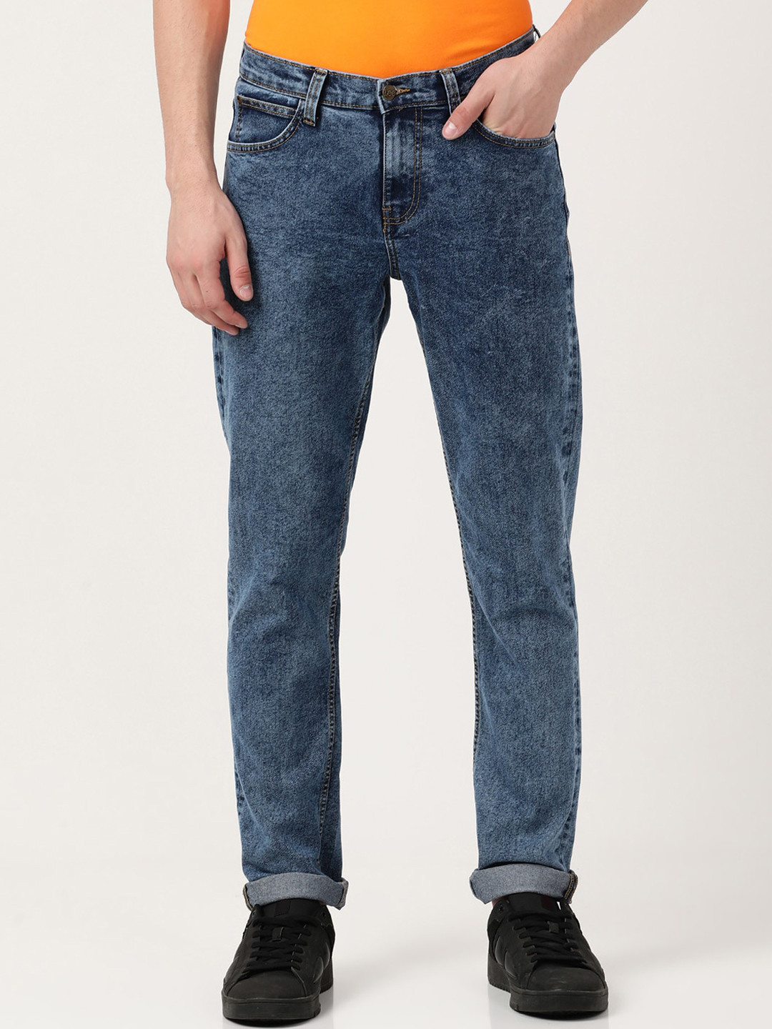 Lee Men Solid Cotton Skinny Fit Stretchable Jeans