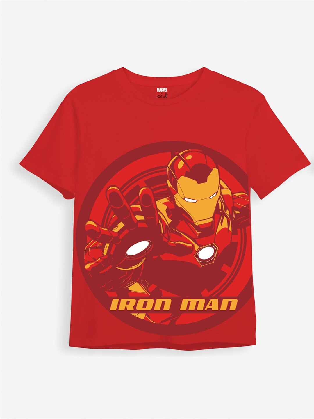 Minicult Kids Iron Man Printed Cotton T-shirt