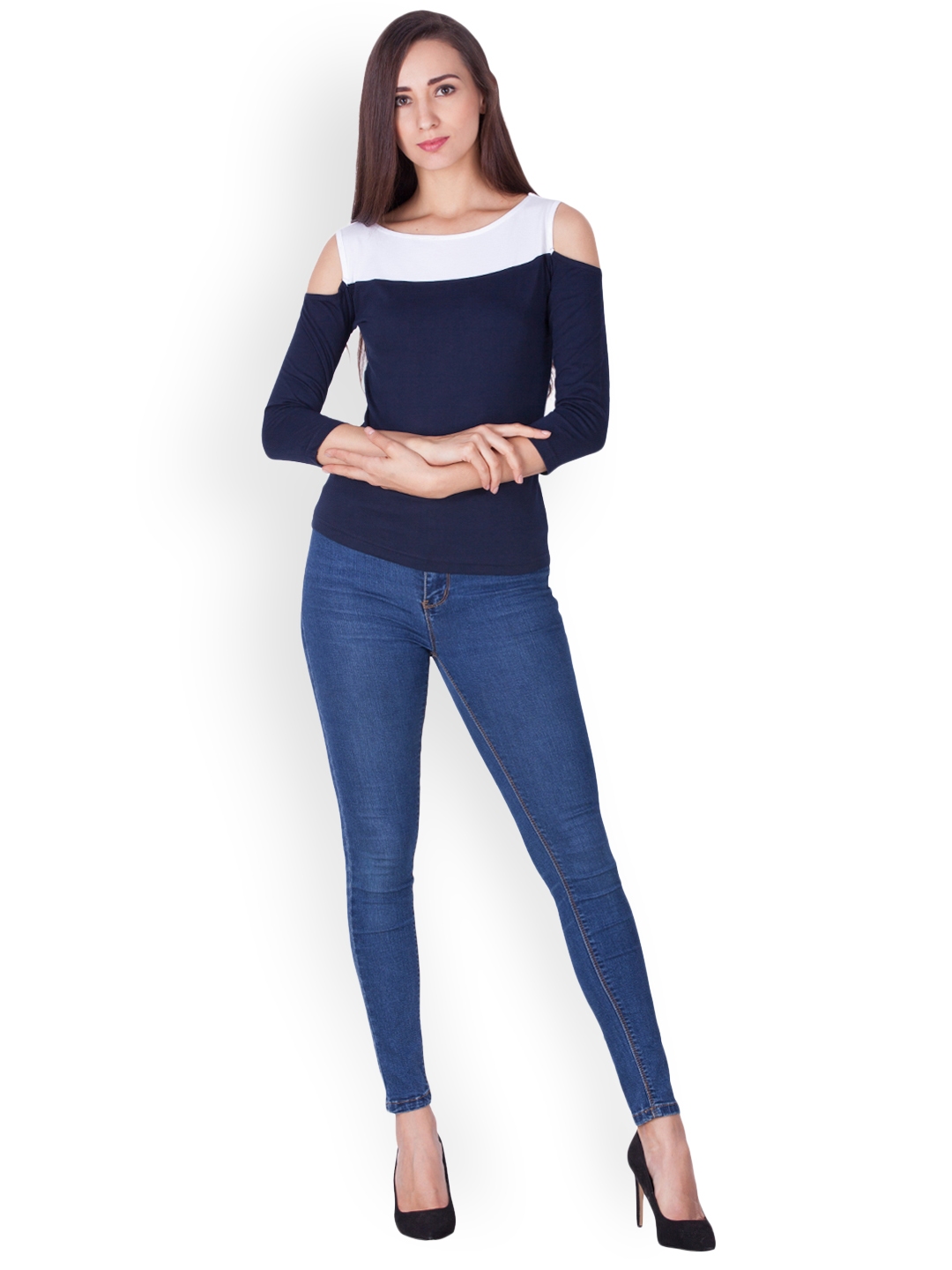 cold shoulder fitted tops