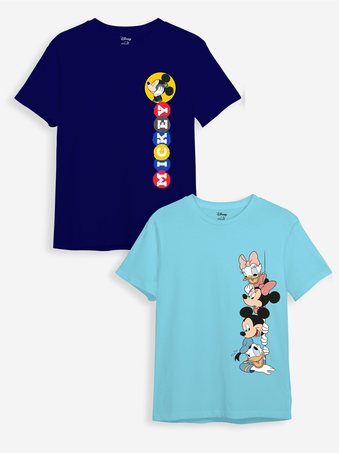Minicult Kids Pack of 2 Mickey Mouse Printed Cotton T-shirt
