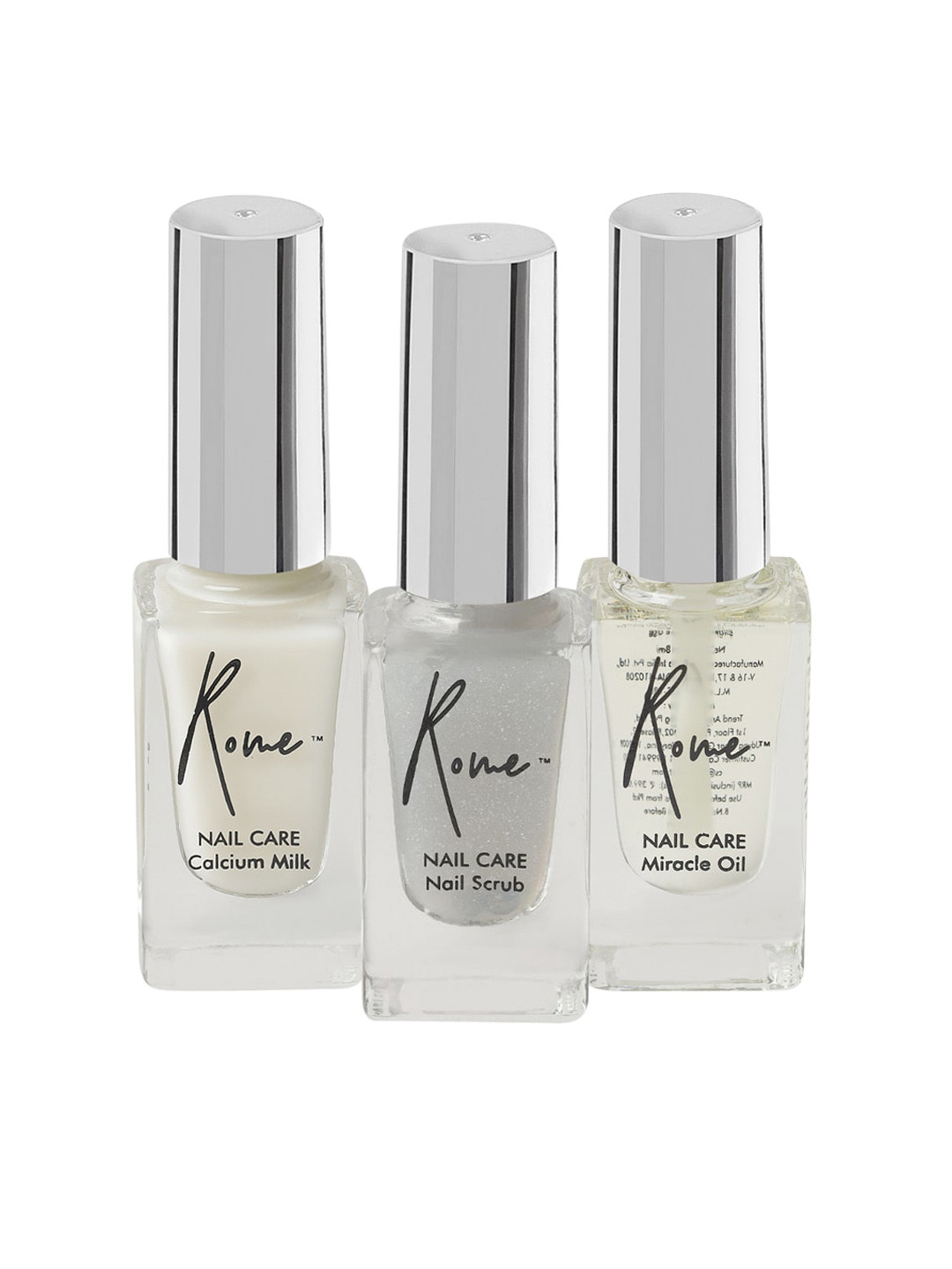 Rome Set of Nail Scrub + Miracle Oil + Calcium Milk - 8 ml each