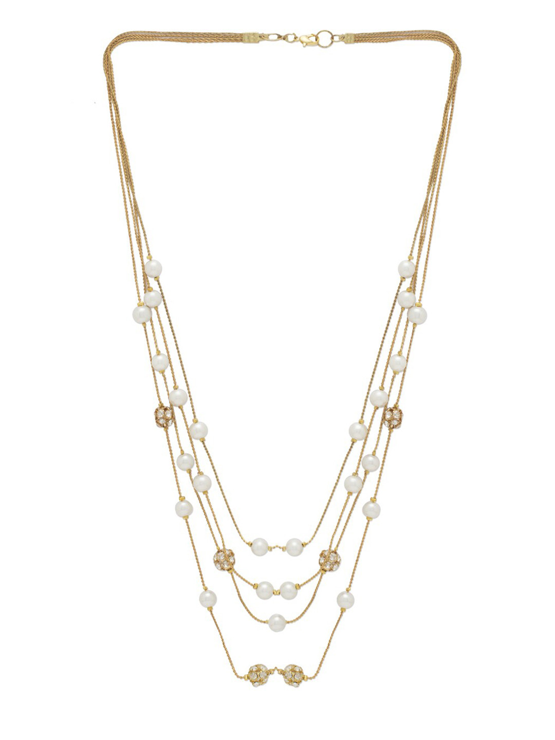 The Pari Women Gold-Plated Pearls Layered Chain