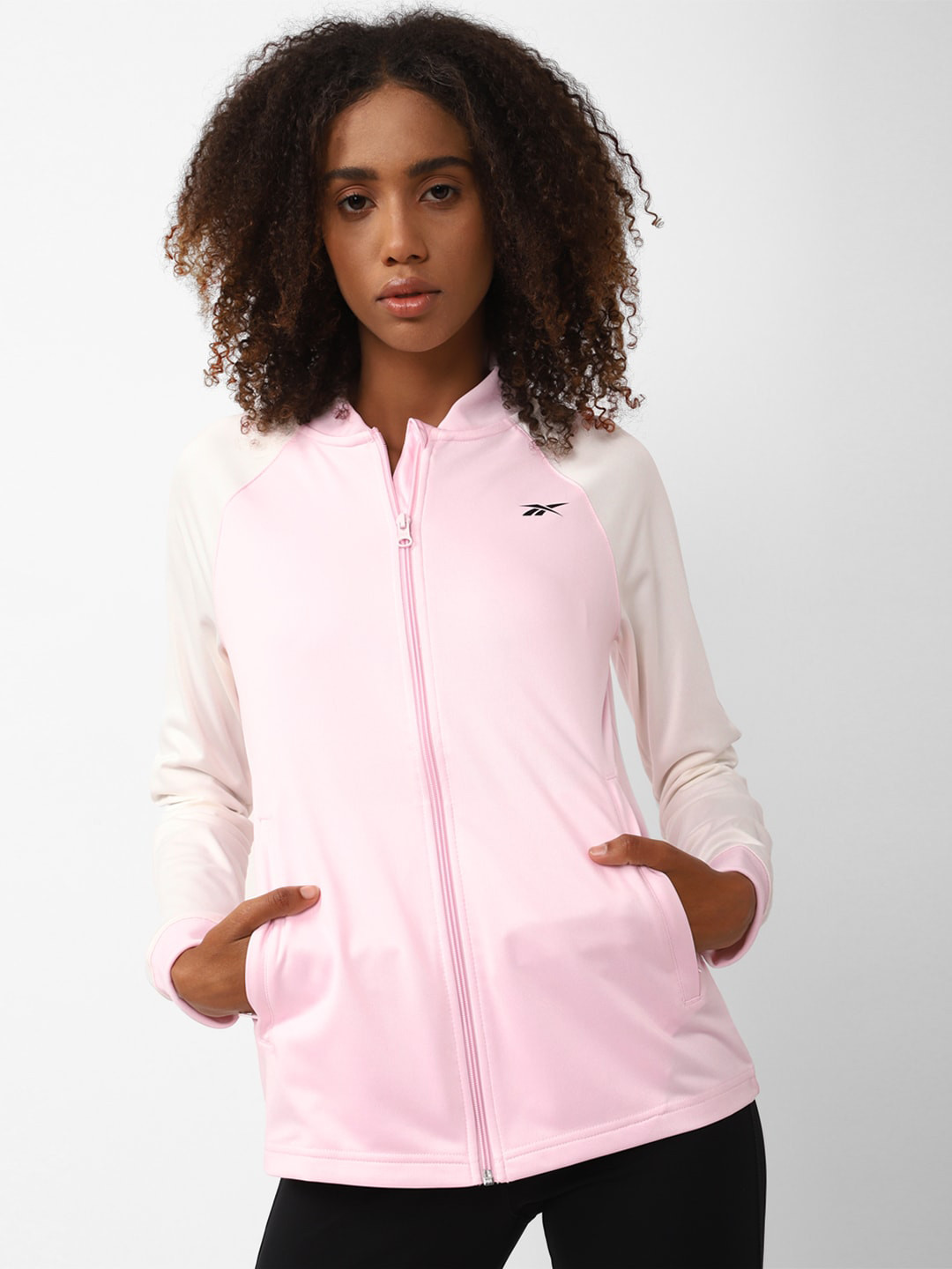 Reebok Women Training Rag Typography Sporty Jacket