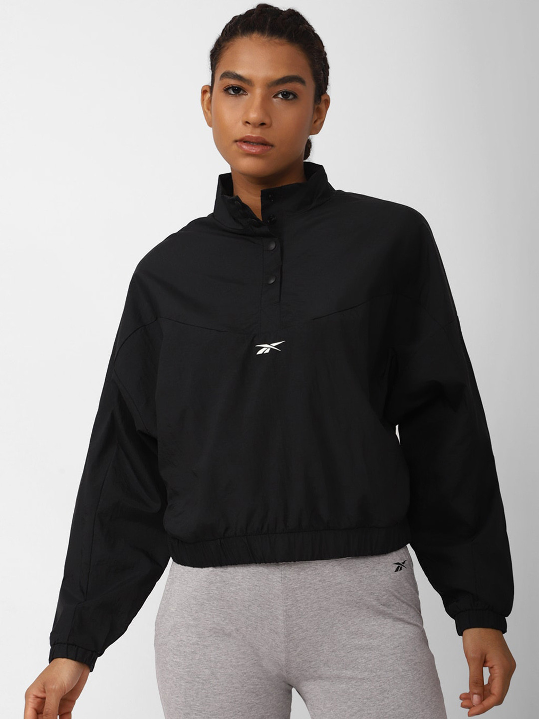 Reebok Women Polyester Crop Bomber Jacket