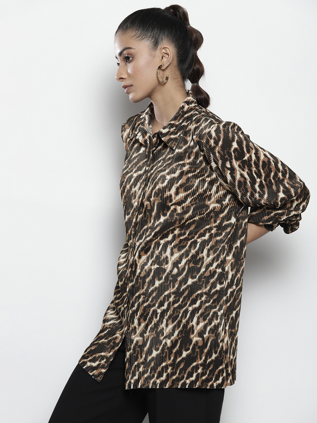 Boohoo Women Animal Printed Relaxed Fit Shirt