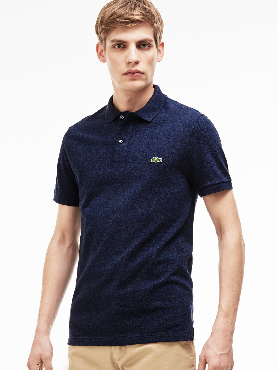 Lacoste Men Blue Slim Fit Petit Pique Polo
