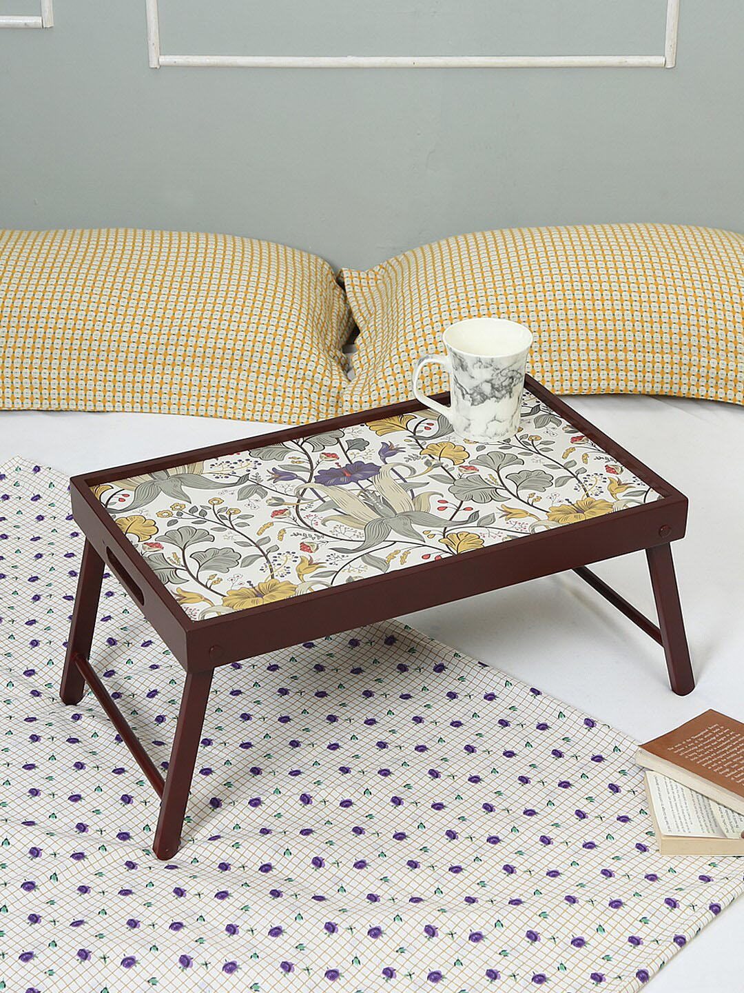 Reinvention Factory Brown & Cream-colored Printed Rectangular Tray