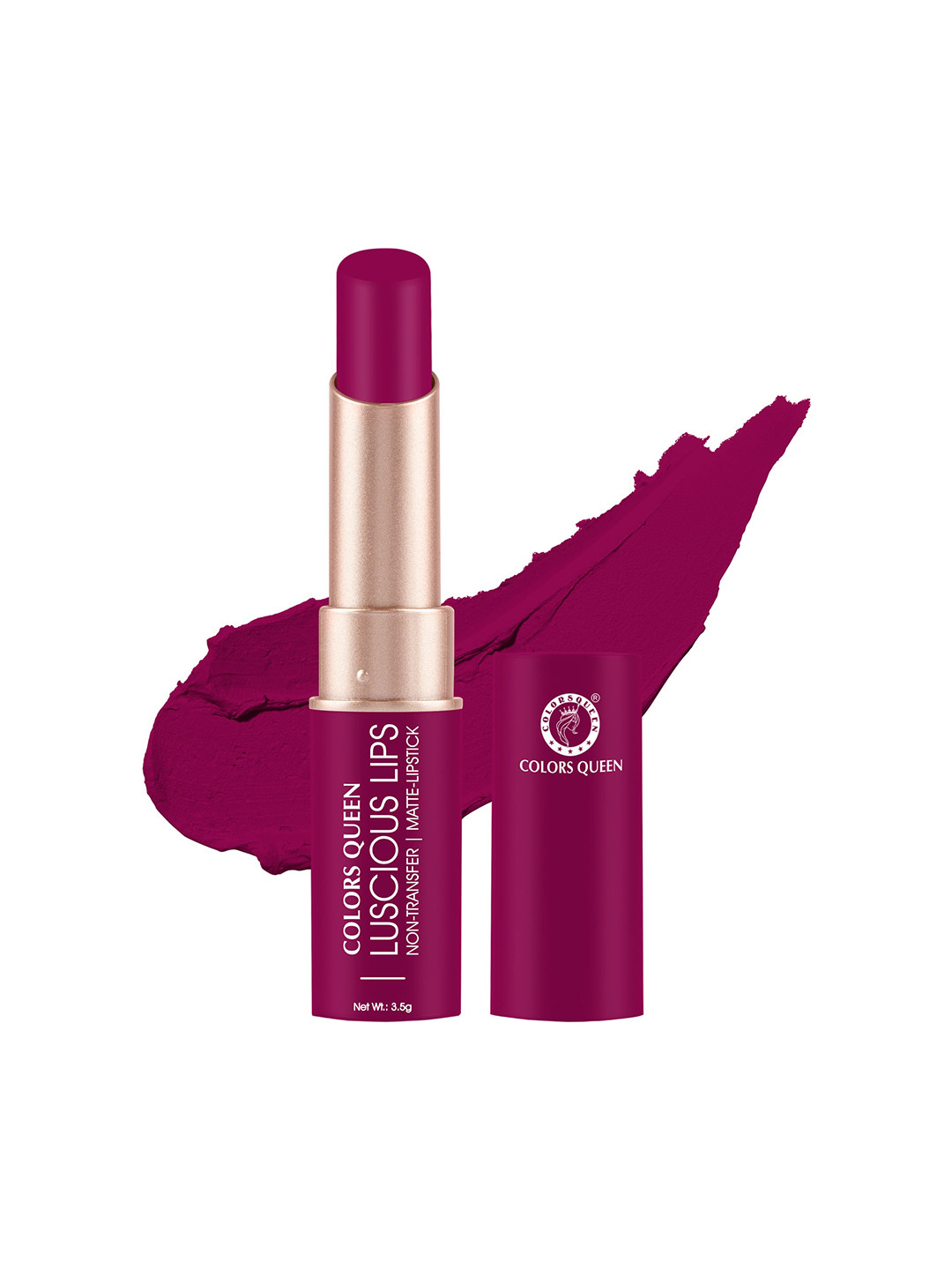 Colors Queen Luscious Lips Non Transfer Matte Lipstick 3.5g - Maple Magenta 16