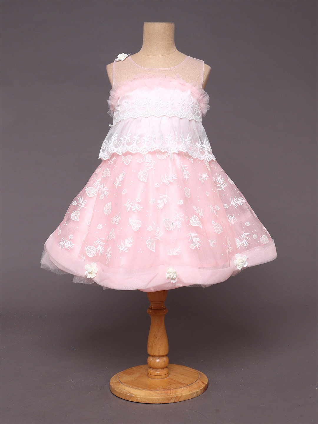 The Magic Wand Girls Floral Printed Lace Insert Dress