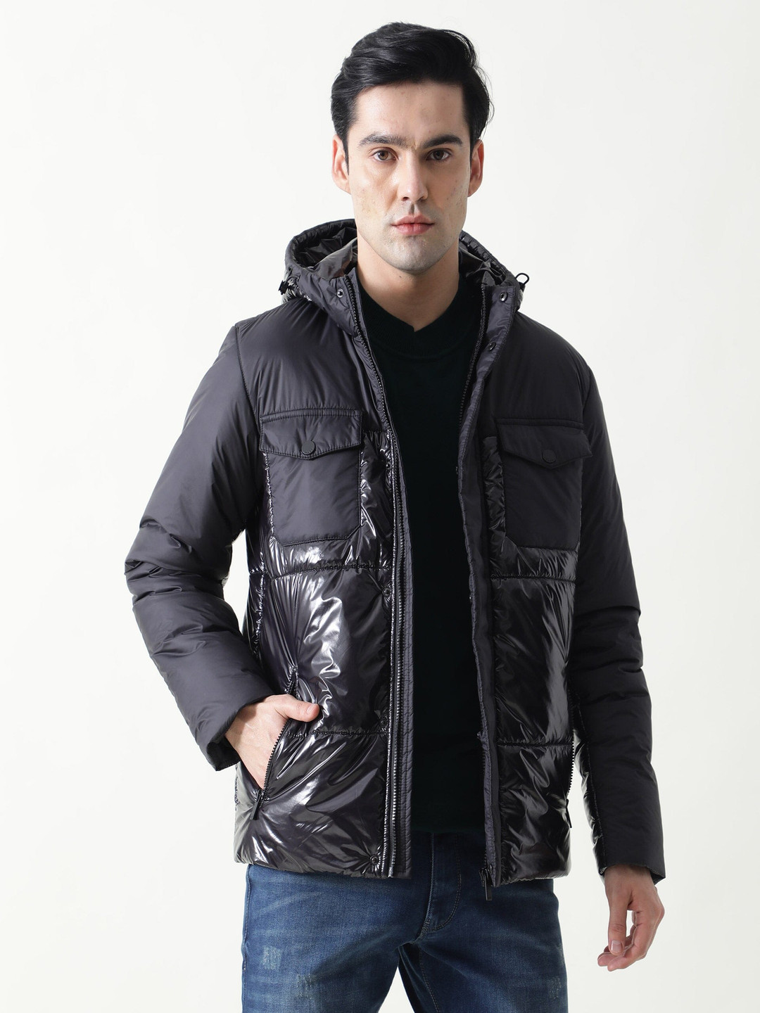 RARE RABBIT Men Gat Tailored Fit Nylon Padded Jacket
