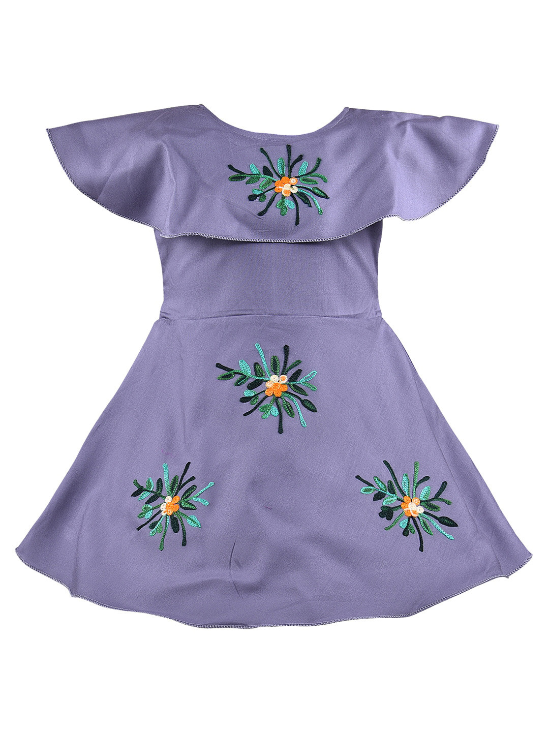 Wish Karo Girls Floral Embroidered Frock Dress