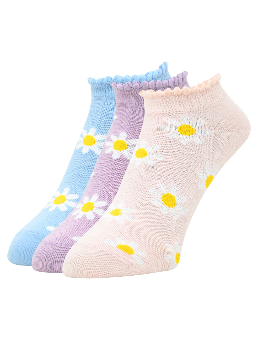 DressBerry Women Pack Of 3 Printed Lowcut Ankle Length cotton Socks