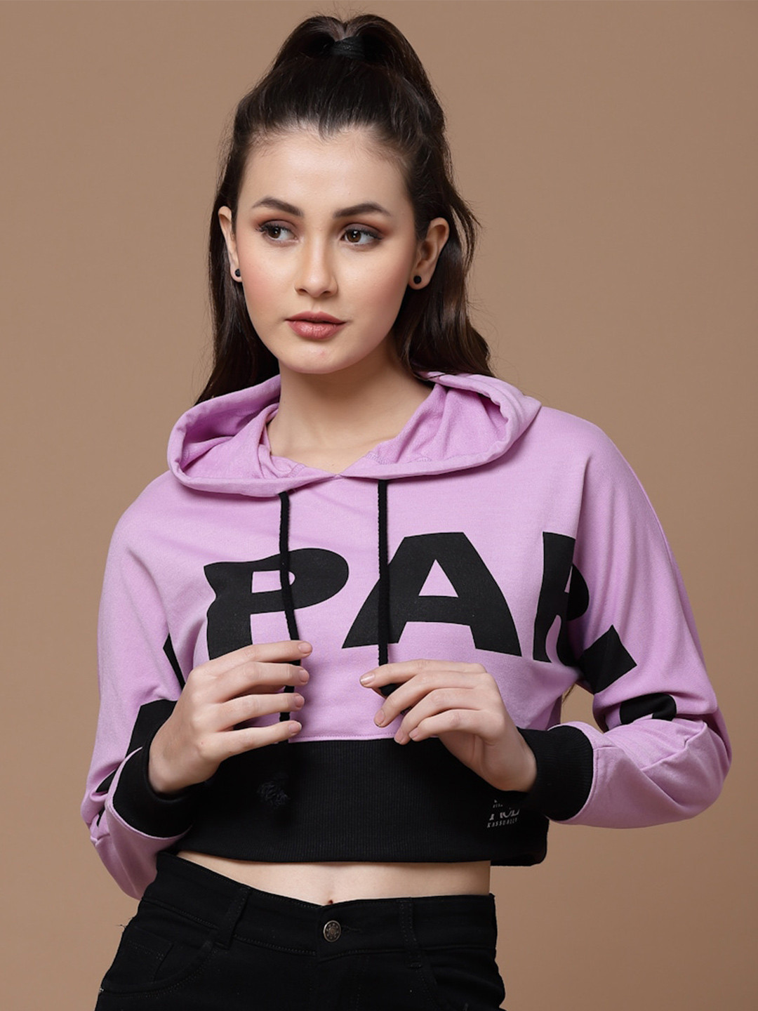 KASSUALLY Printed Hooded Sweatshirt
