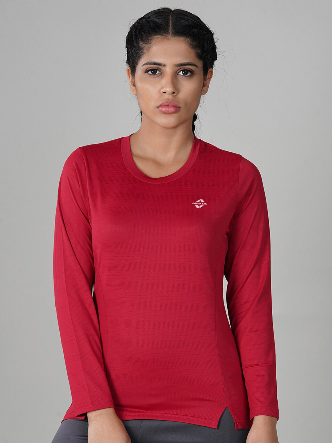 NIVIA Women Full Sleeves Round Neck Printed T-shirt