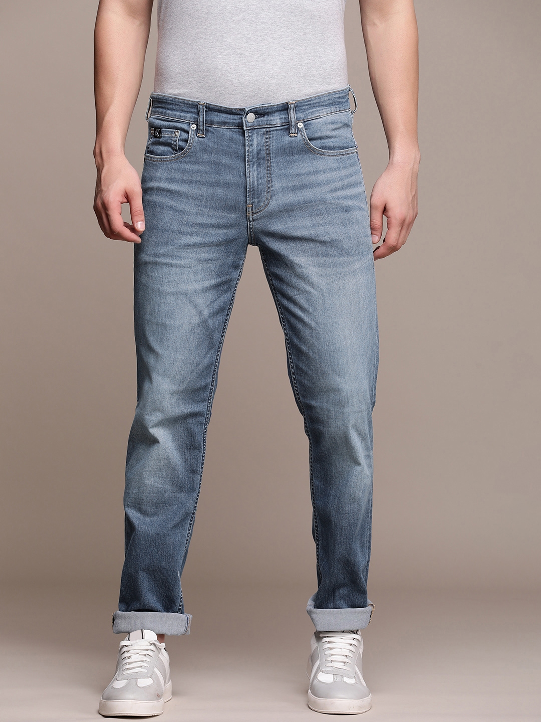 Buy Calvin Klein Jeans Skinny | Jeans 21085500 Fit Men Fade Light Mid - Rise for Jeans Myntra Stretchable