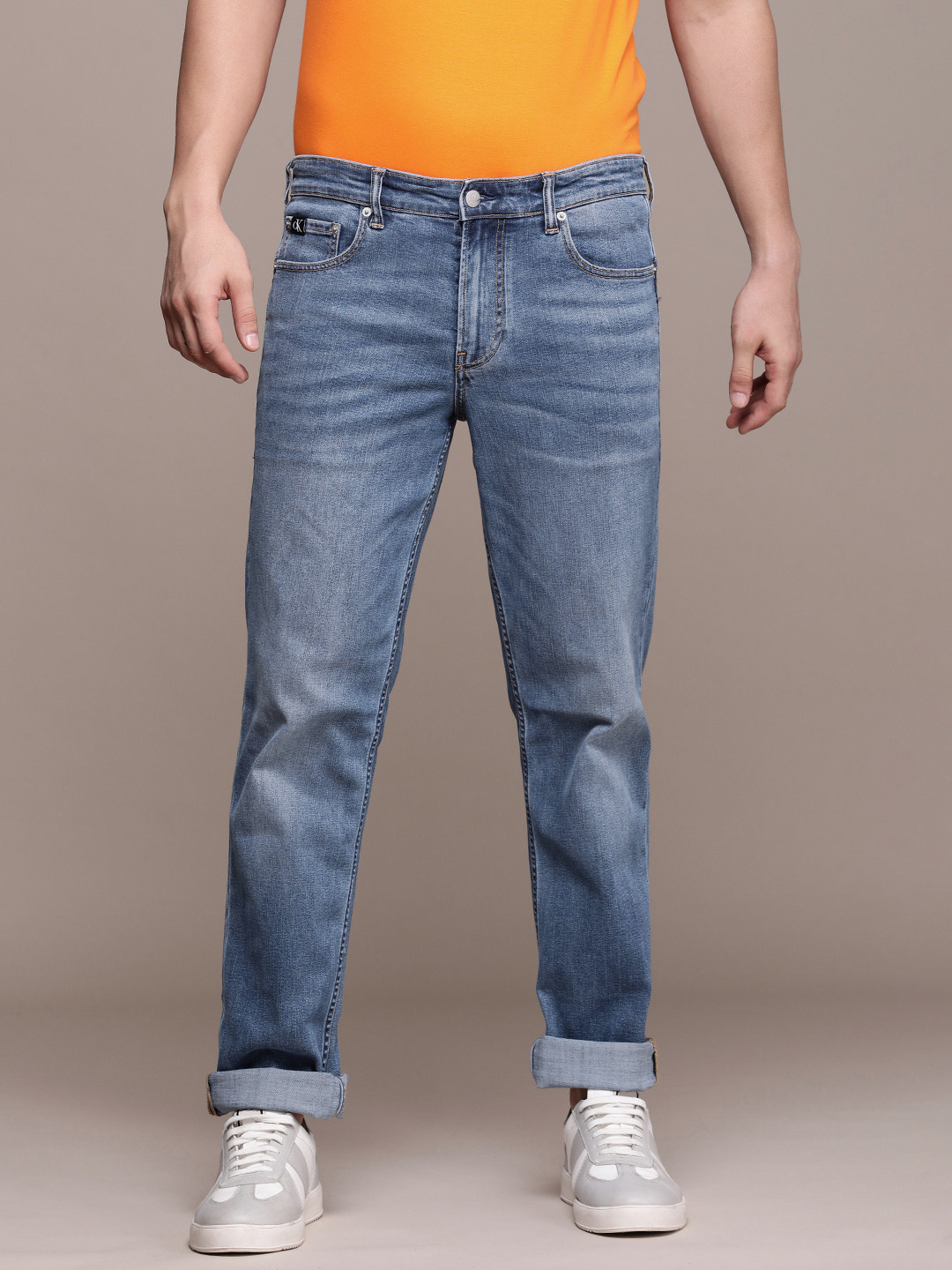 Calvin Klein Jeans Men Skinny Fit Light Fade Mid-Rise Stretchable Jeans