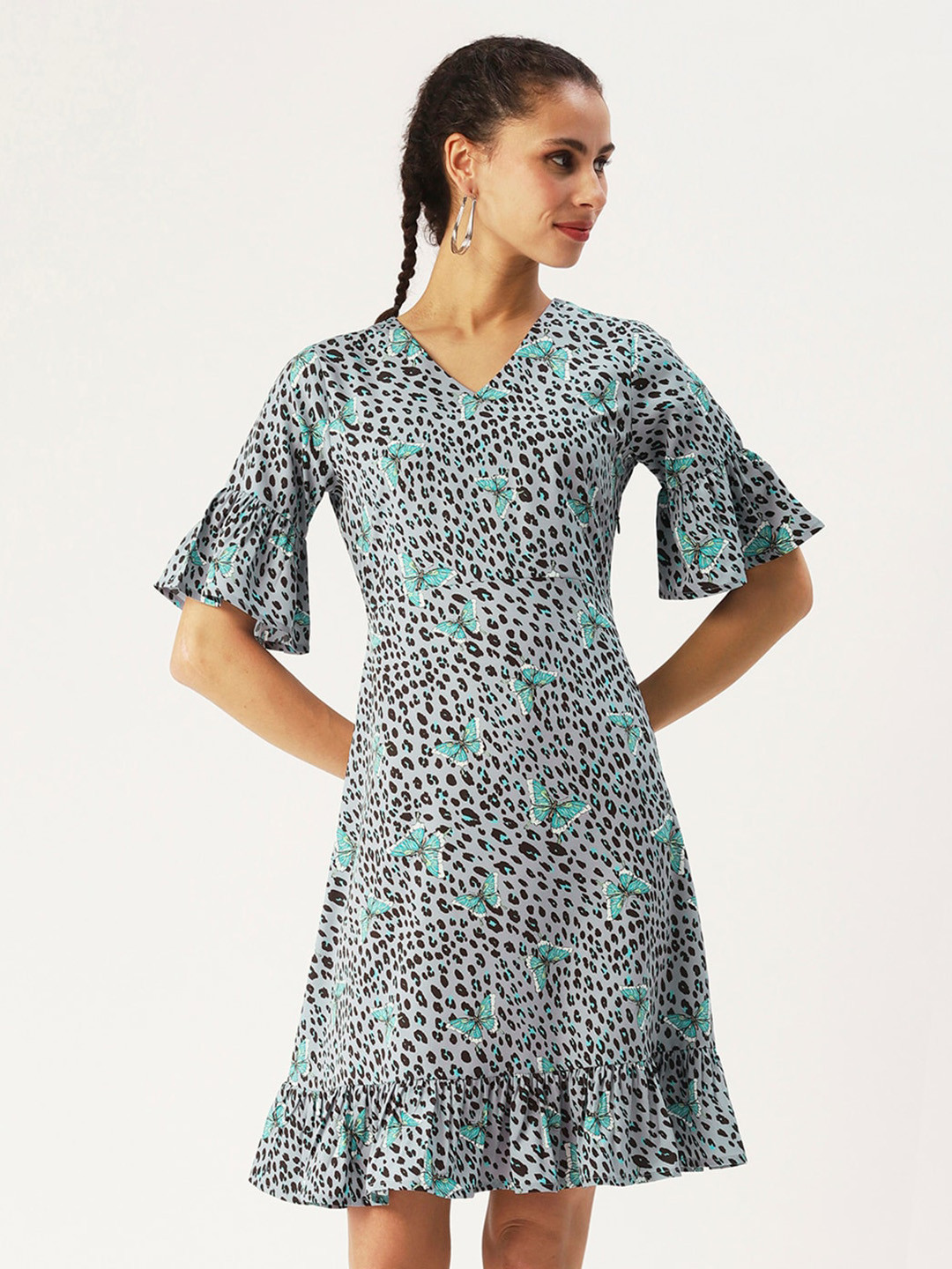 DressBerry Animal Crepe A-Line Dress