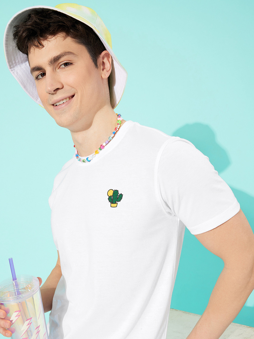 Mast & Harbour Round Neck Minimal Graphic Print T-shirt