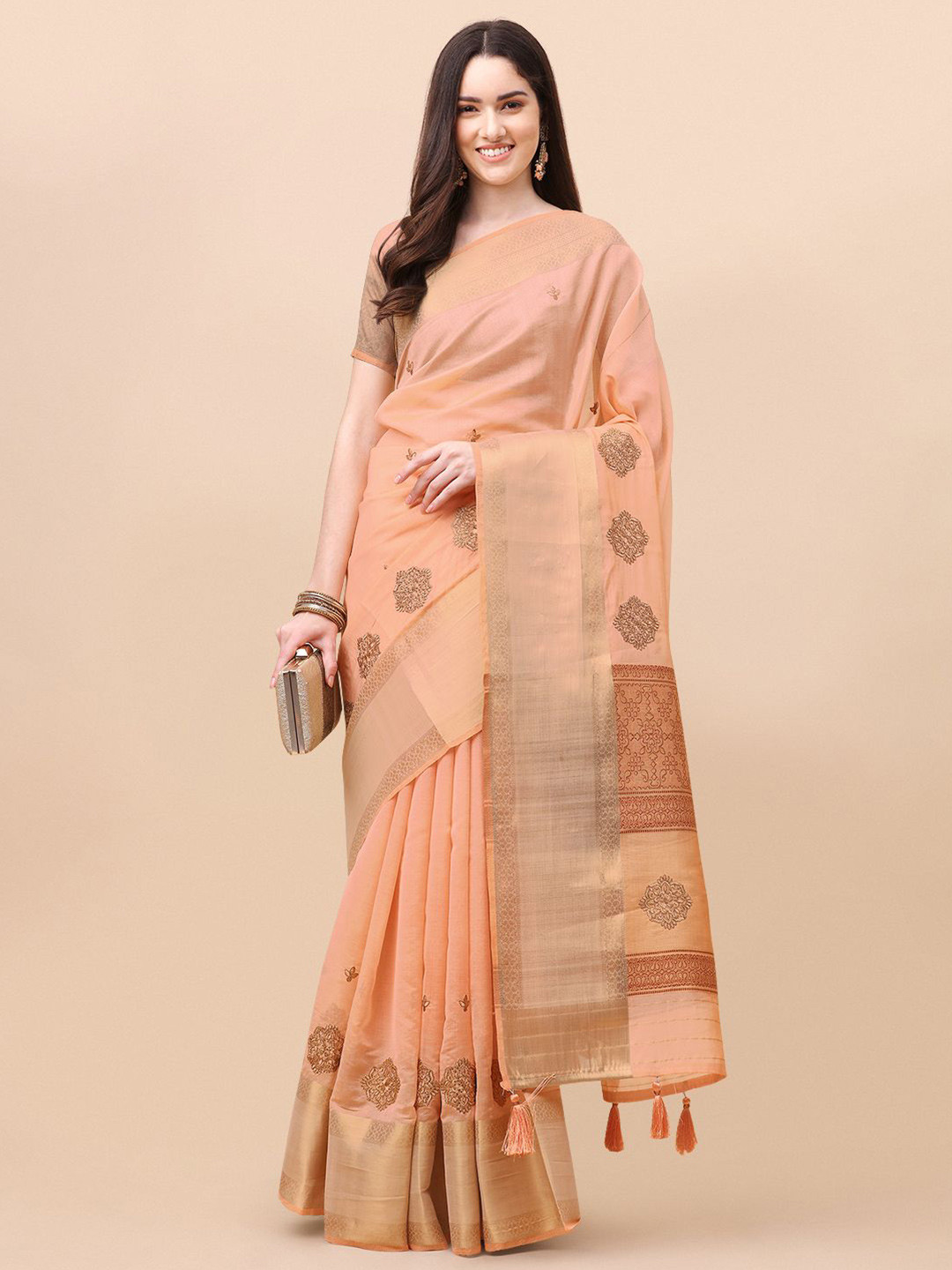 Mitera  Woven Design Zari Organza Saree