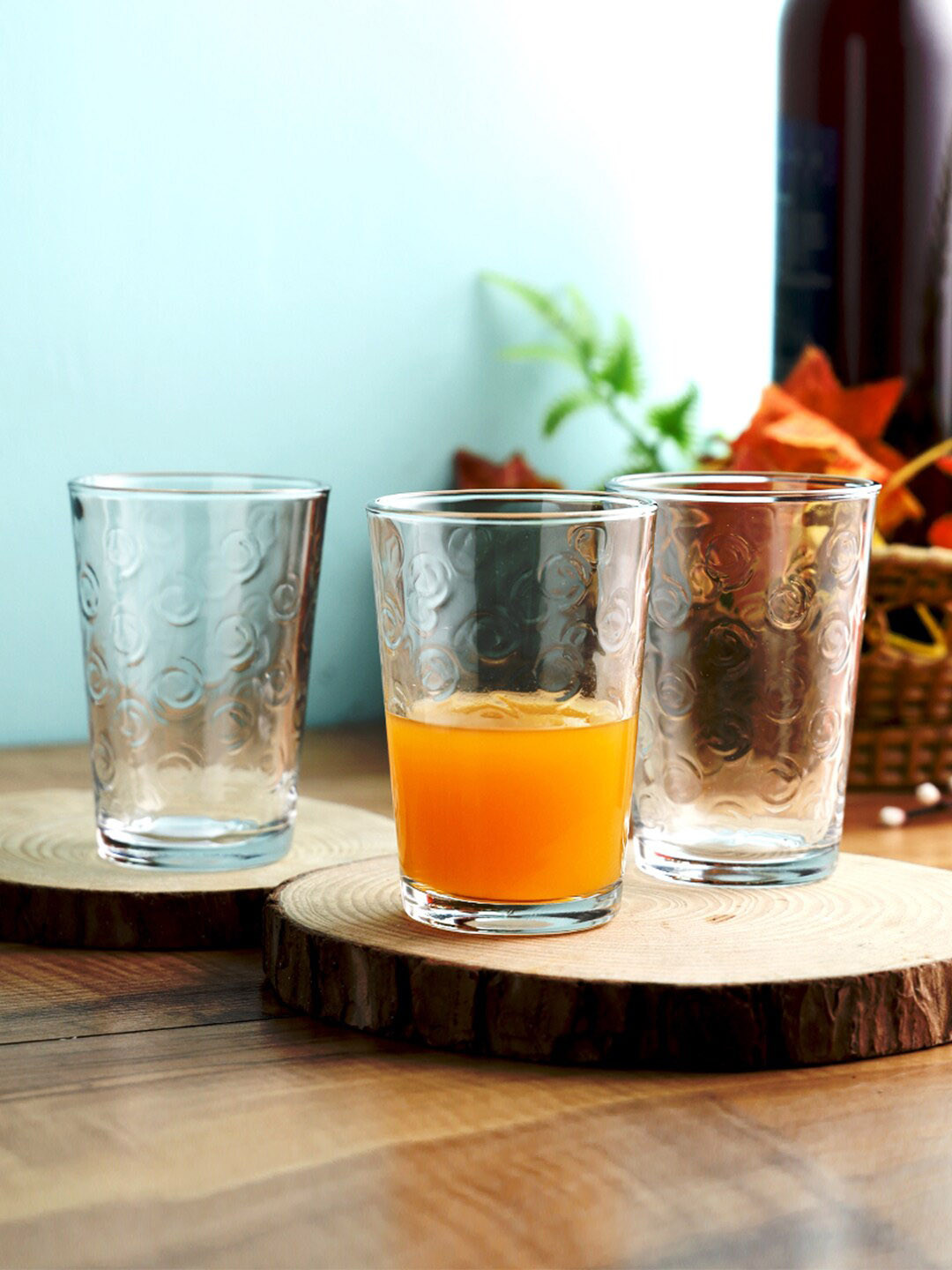 smartserve Set of 6 Spiral Juice Glass Lead Free 190ml Transparent