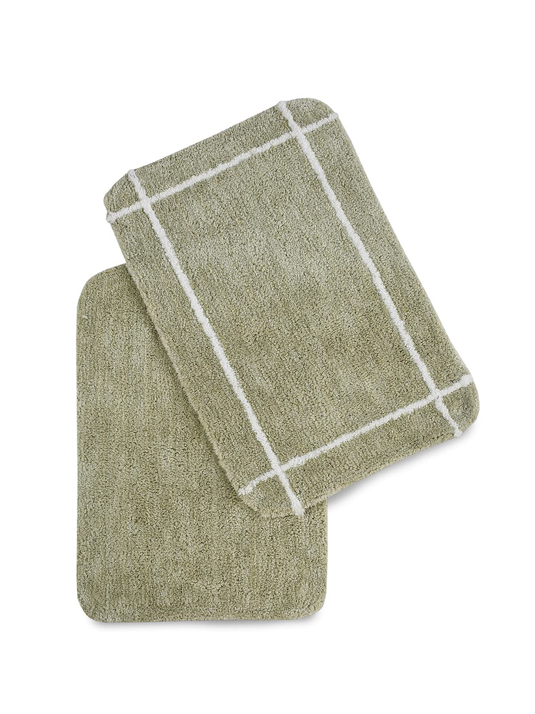 SASHAA WORLD Green 2000 GSM Bath Rugs