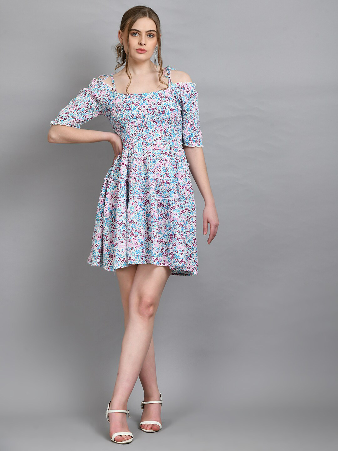 Fuchsia  Floral Printed Dress