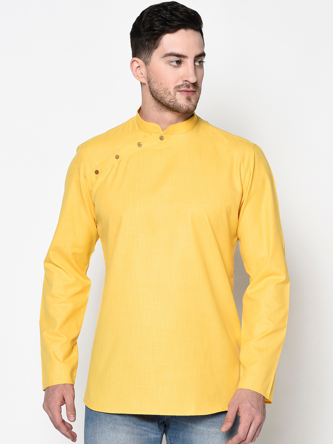 TABARD Angrakha Mandarin Collar Cotton Kurta