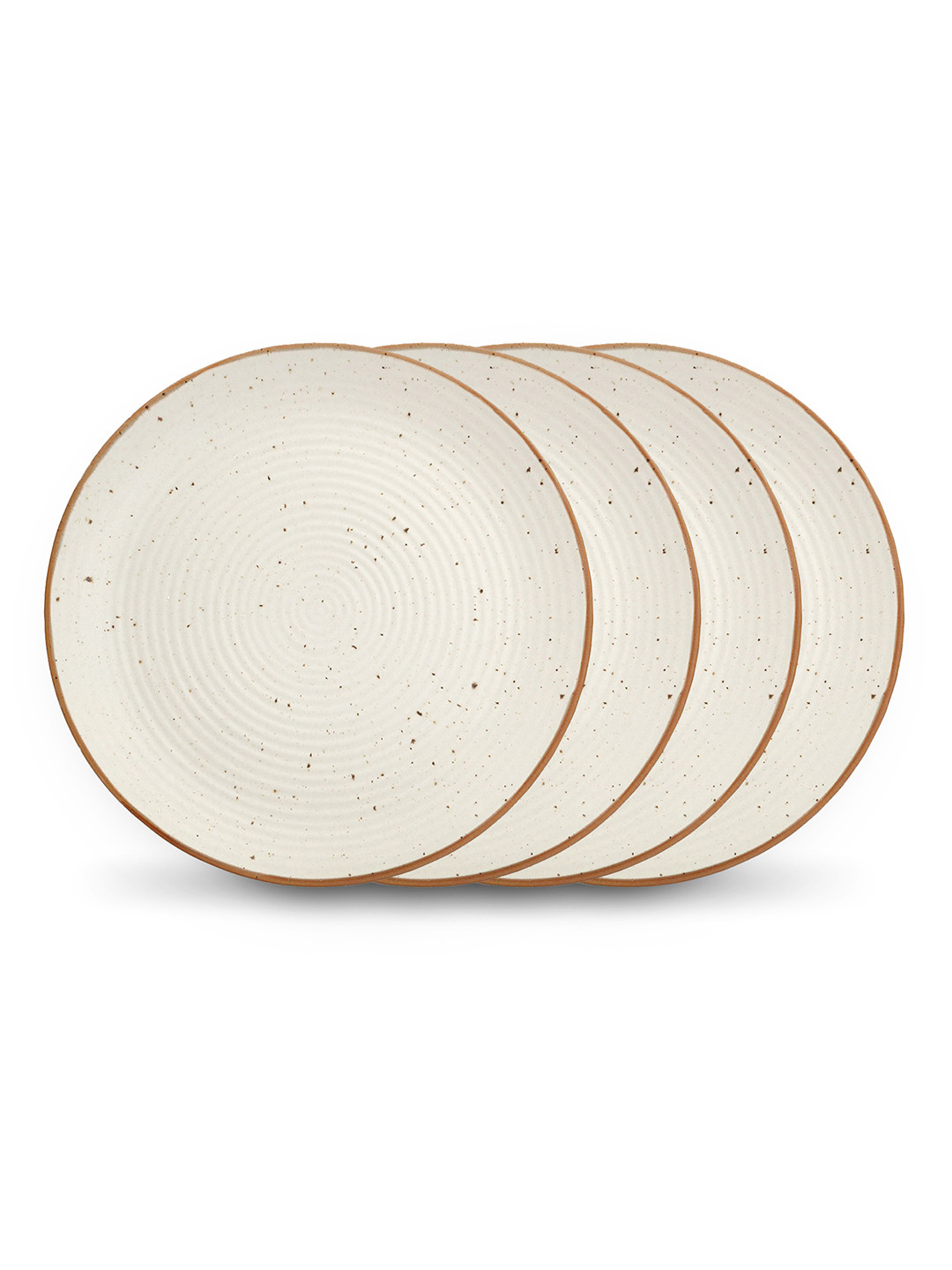 MIAH Decor Off-White Set of 4 Handcrafted Ceramic Dinner Plates
