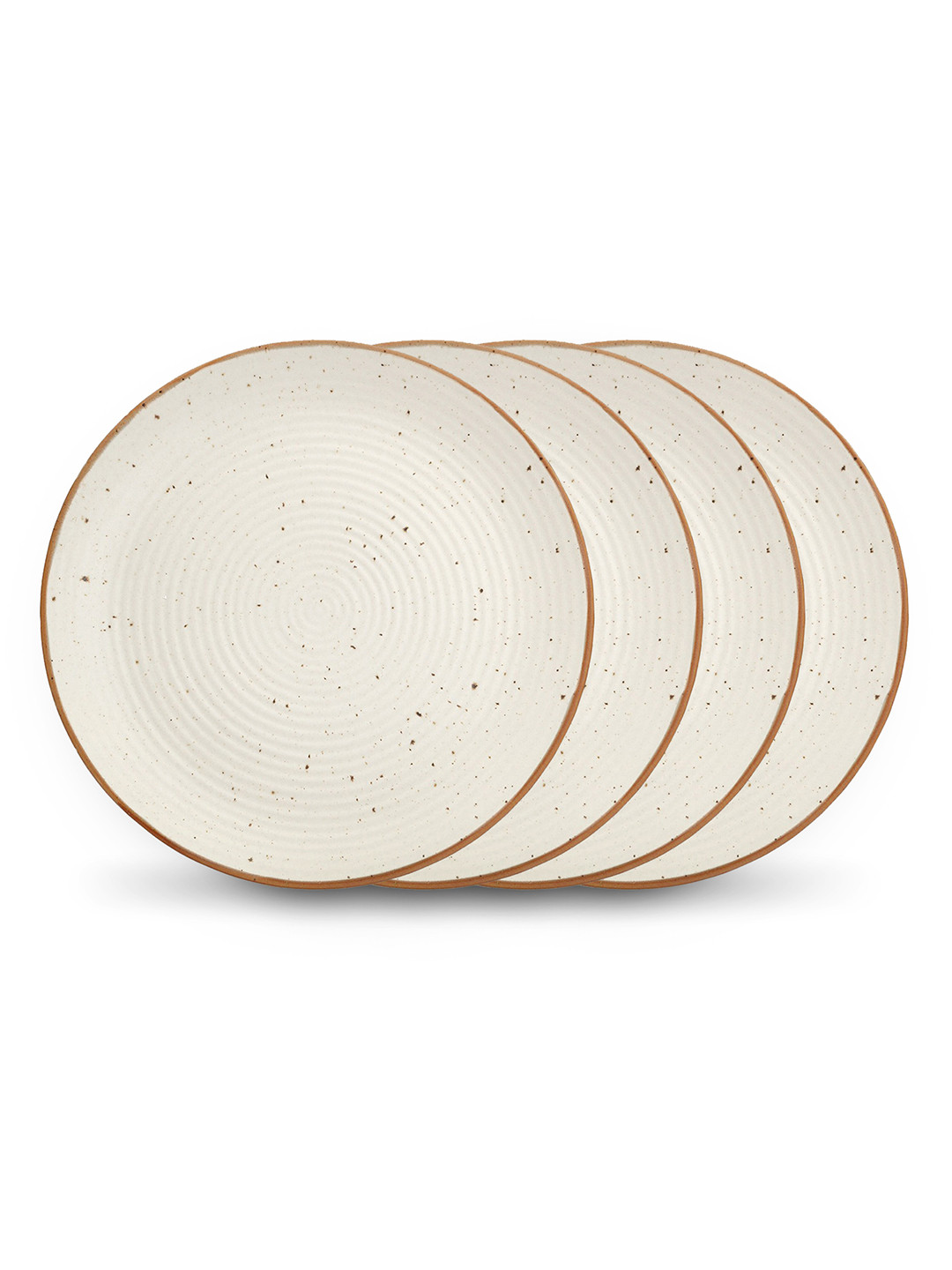 MIAH Decor Off-White Set of 4 Handcrafted Ceramic Quarter Plates