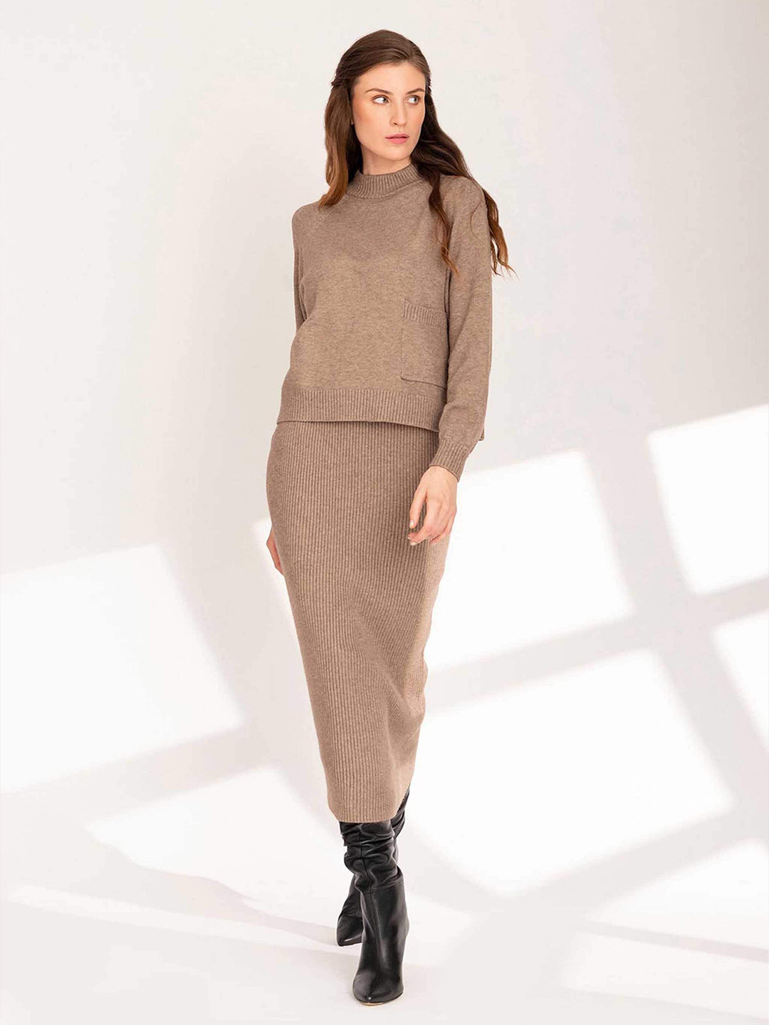 B Copenhagen Mock collared Pullover with Pocket