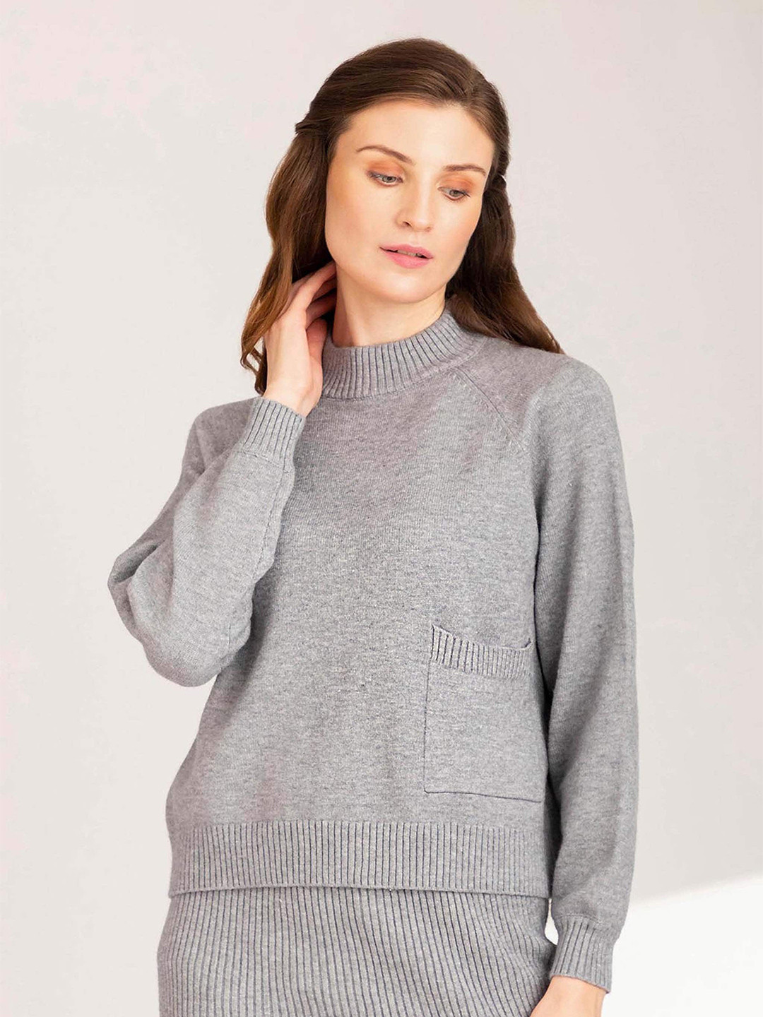 B Copenhagen  Full Sleeved Pullover with Pocket Detail