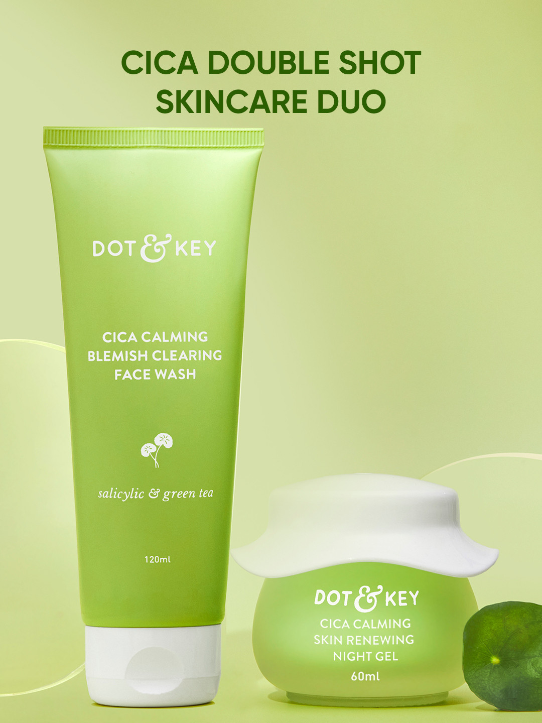 DOT & KEY Set Of Cica Calming Face Wash 100ml & Skin Renewing Night Gel 60ml