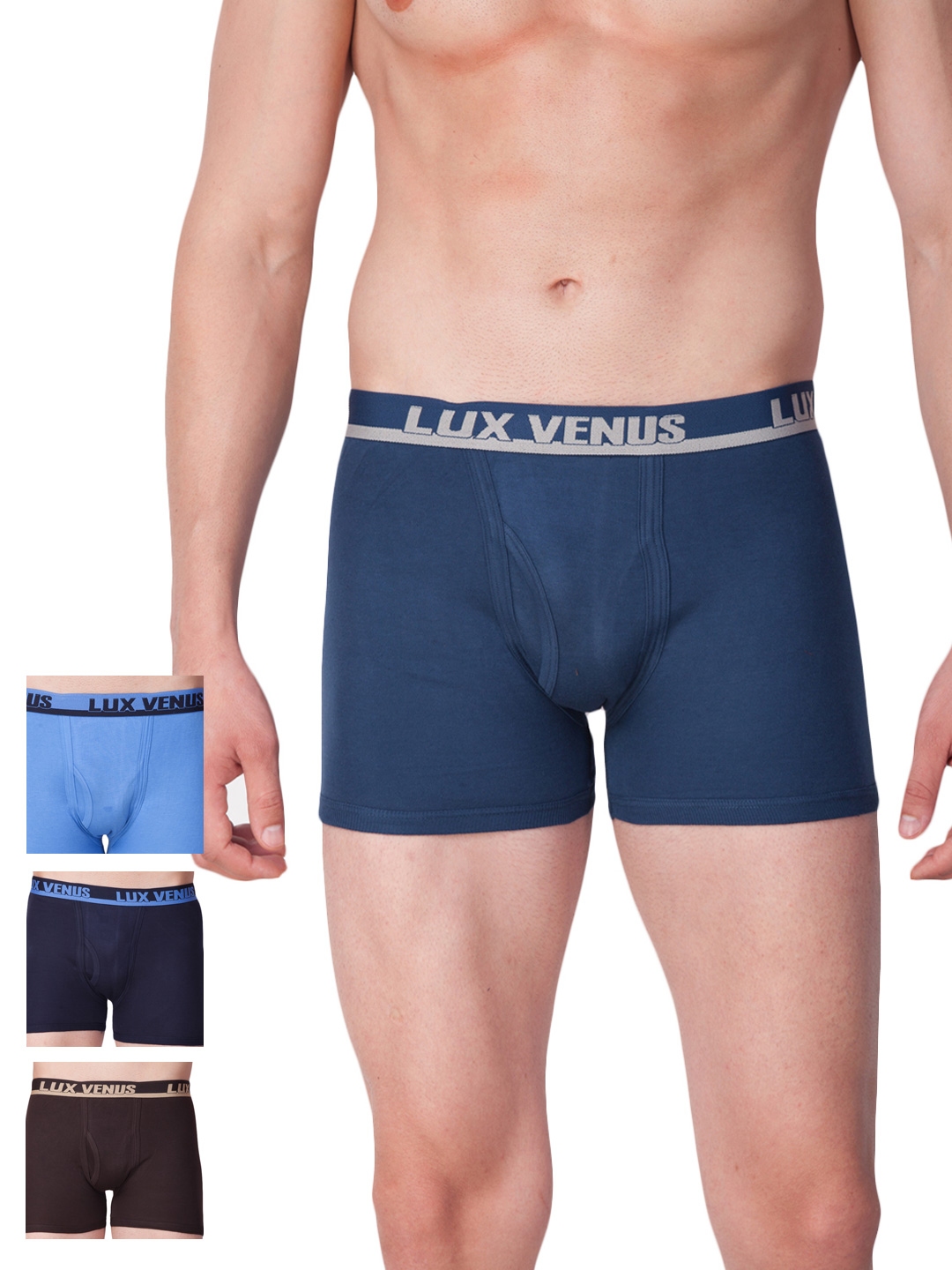 Buy Lux Venus Men's Assorted Solid 100% Cotton Pack of 8 Trunks