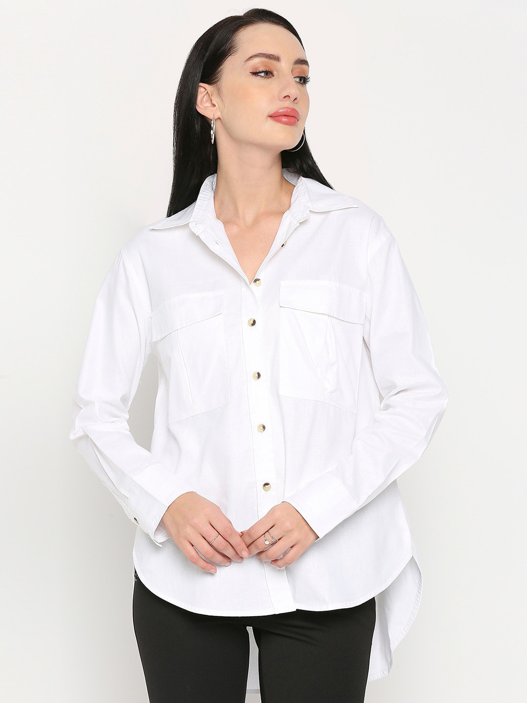 Remanika Women Comfort High Low Cotton Casual Shirt