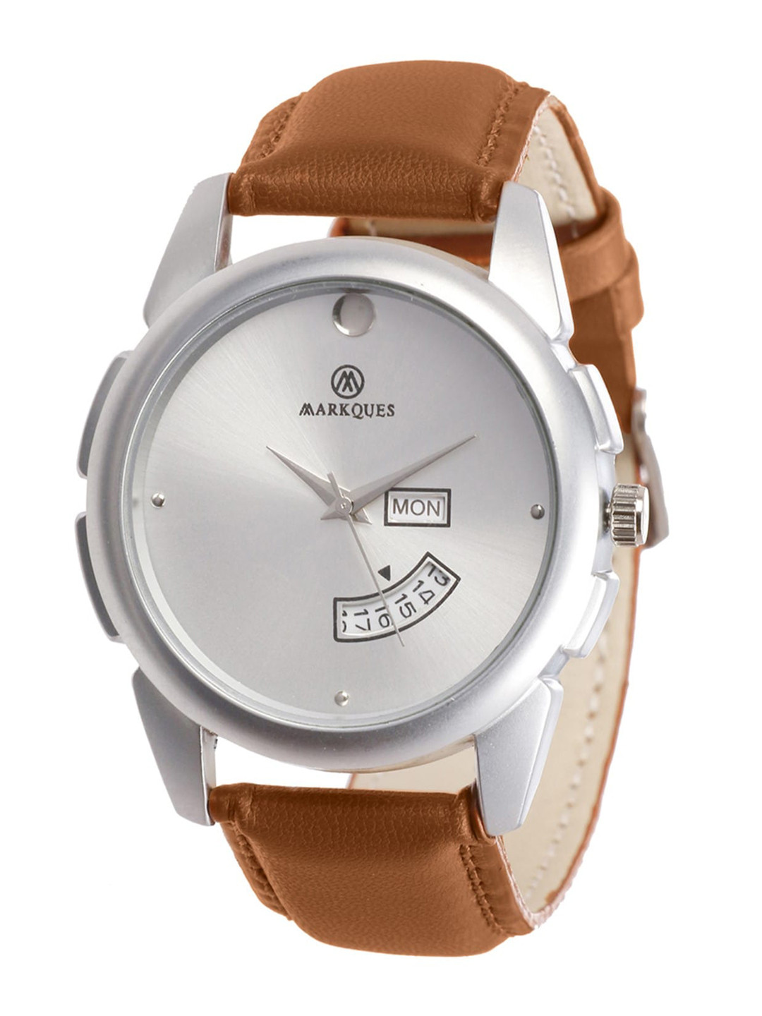 MARKQUES Men Patterned Dial & Leather Strap Analogue Multi Function Watch STV-770904