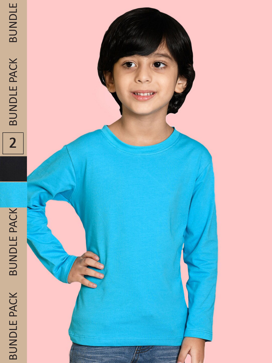 NUSYL Pack Of 2 Raw Edge Cotton T-shirt