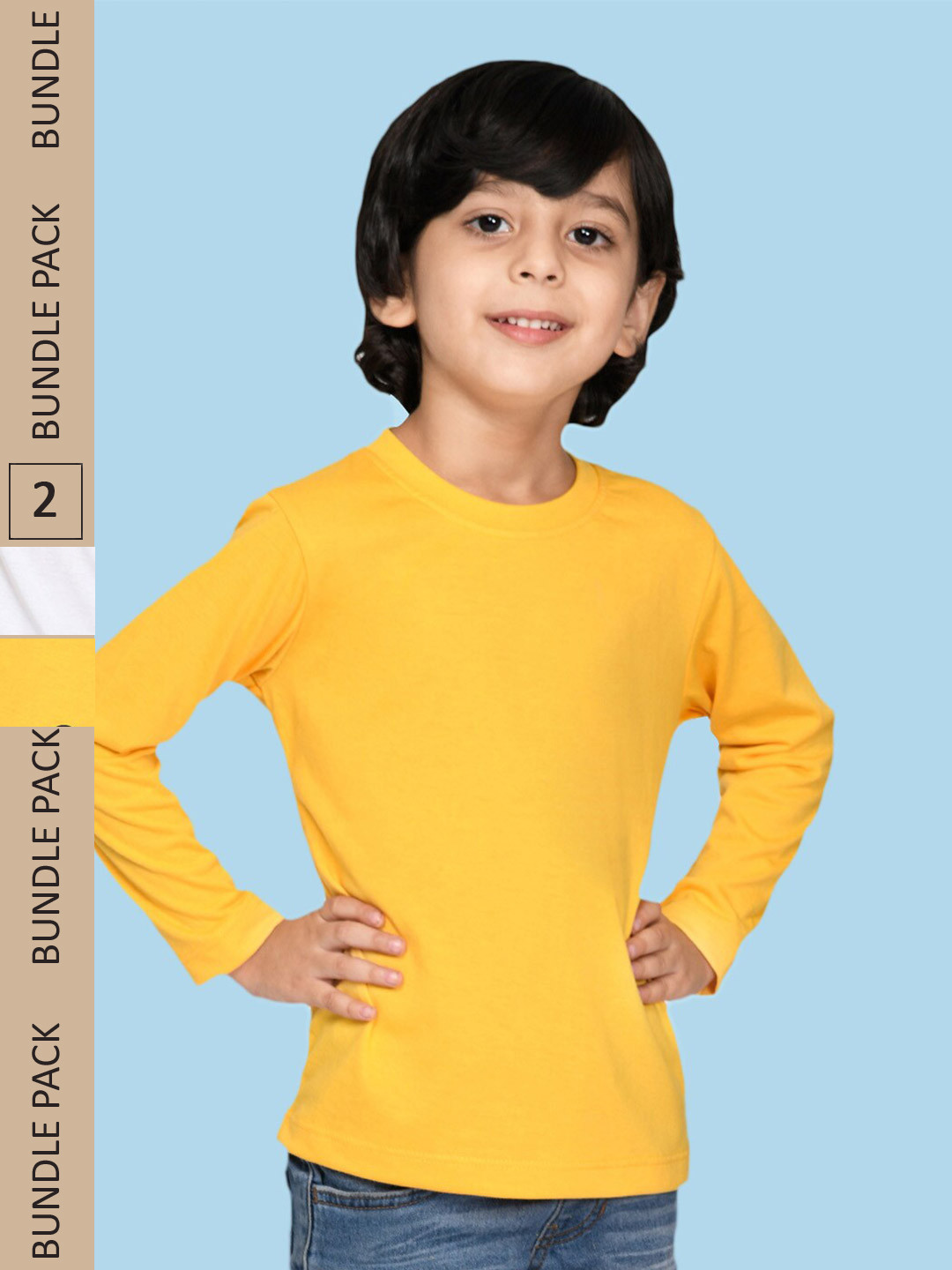 NUSYL Boys Pack of 2 Solid T-shirts