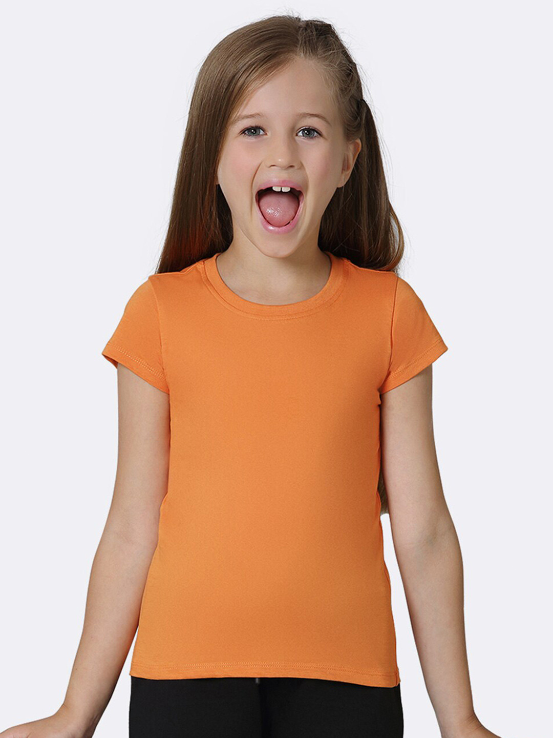 Van Heusen Girls Apricot Buff Ultra Soft Pure Cotton Regular Fit T-shirt