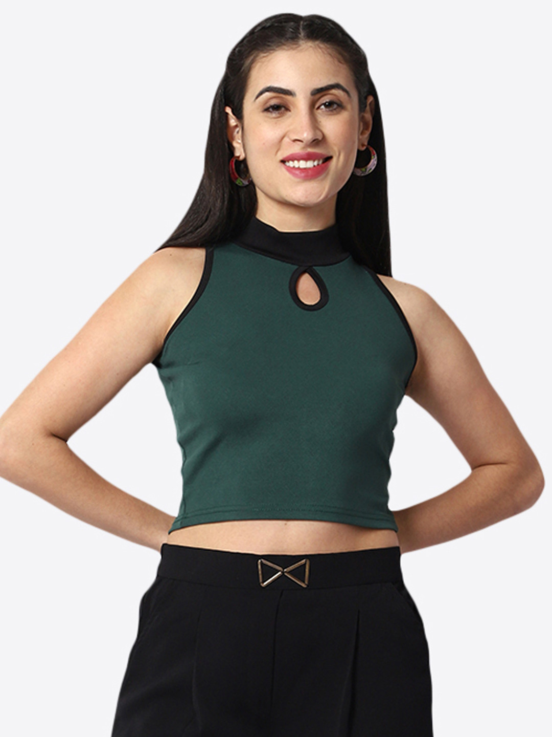 Prettify High Neck Sleeveless Crop Top