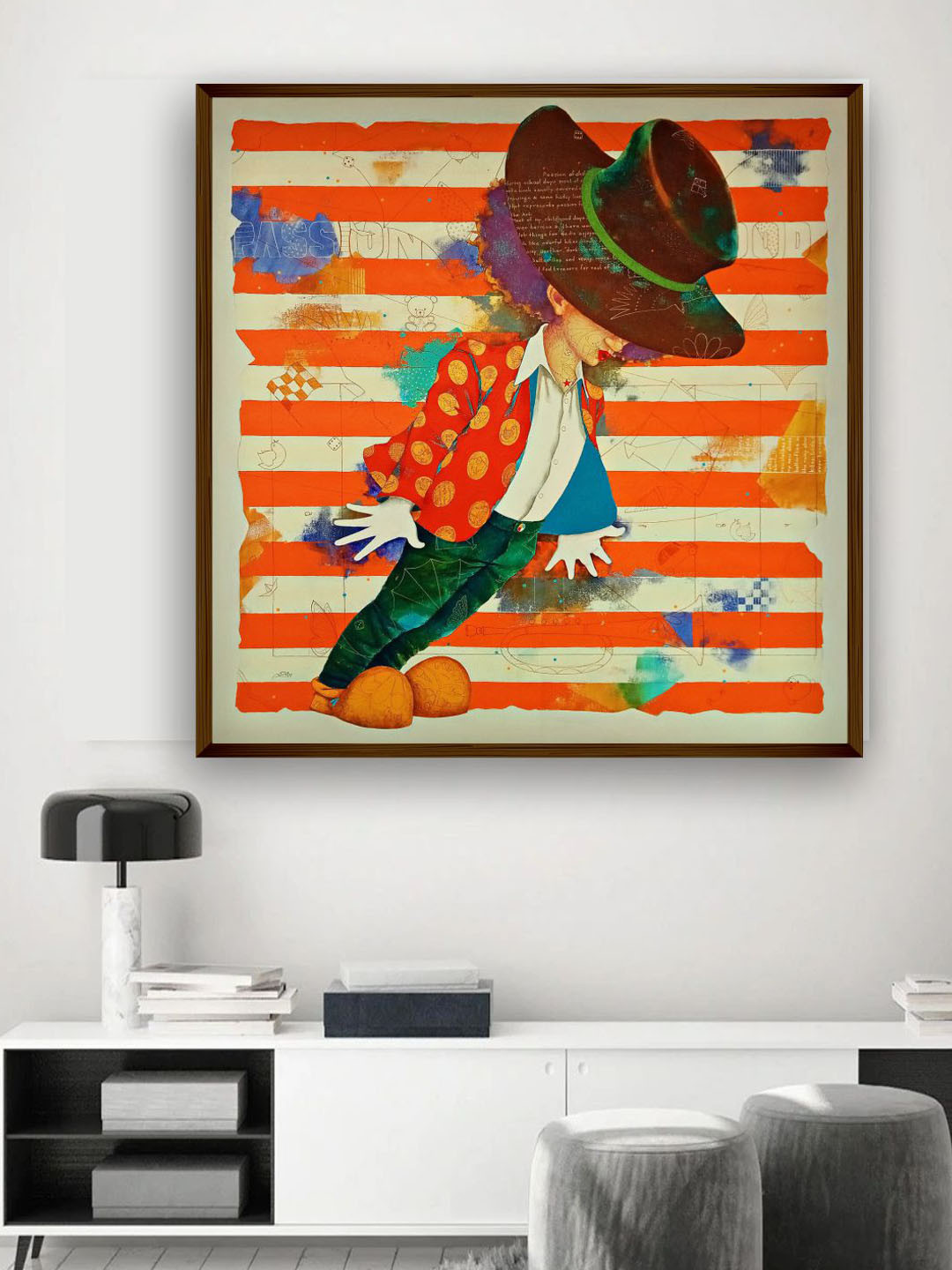 The Art House Beige & Orange Abstract Wall Art
