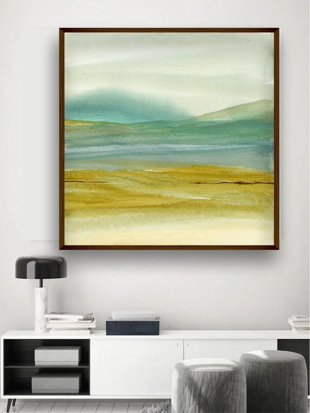 The Art House Green Abstract Painting Wall Art