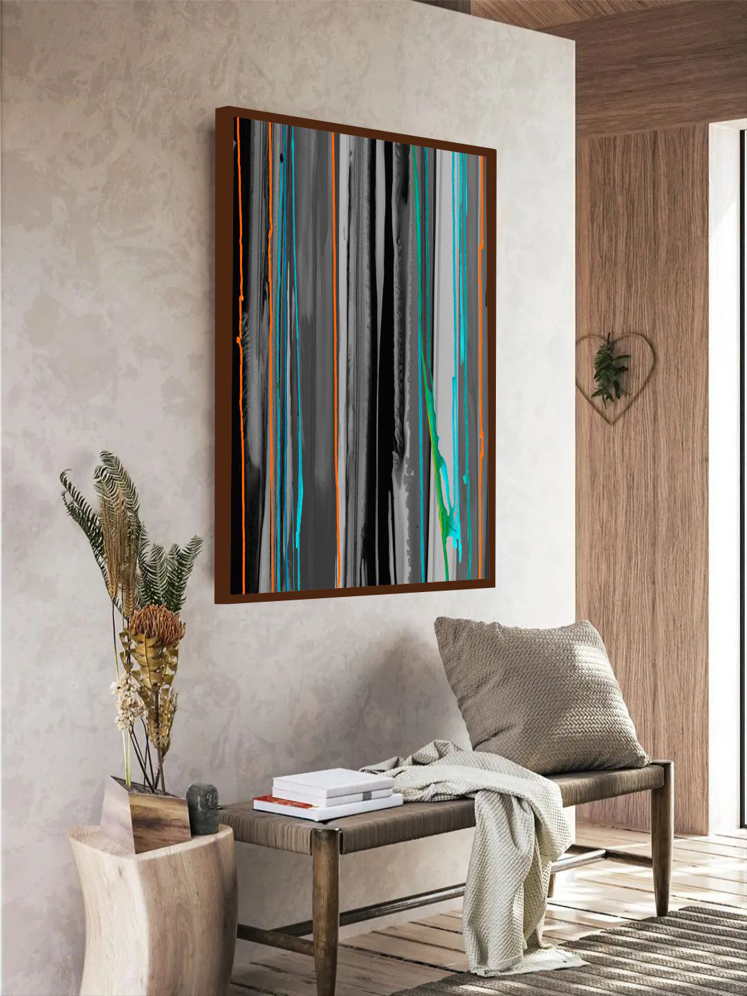 The Art House Black & Green Abstract Painting Wall Art