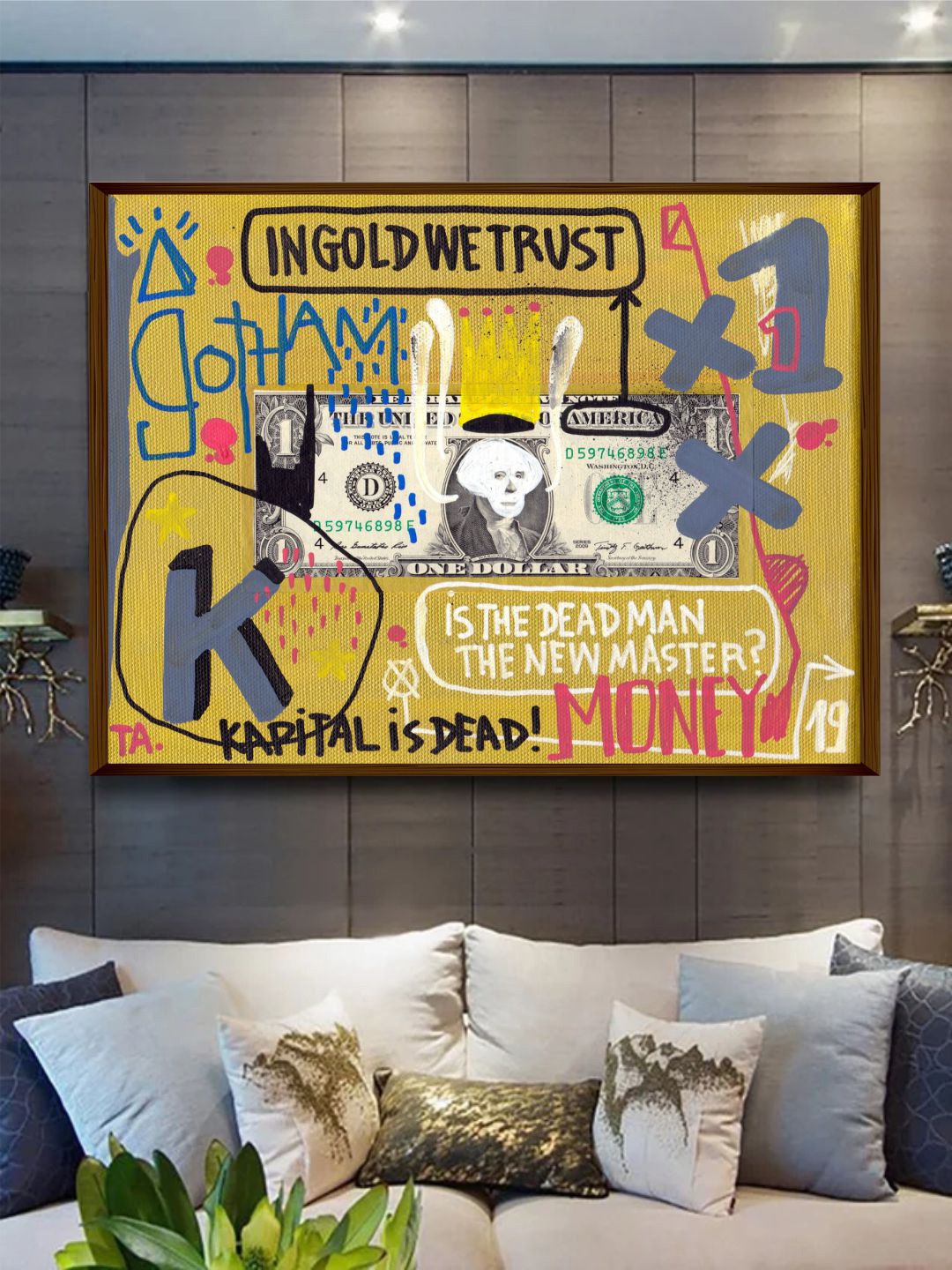 The Art House Mustard Abstract Painting Wall Art
