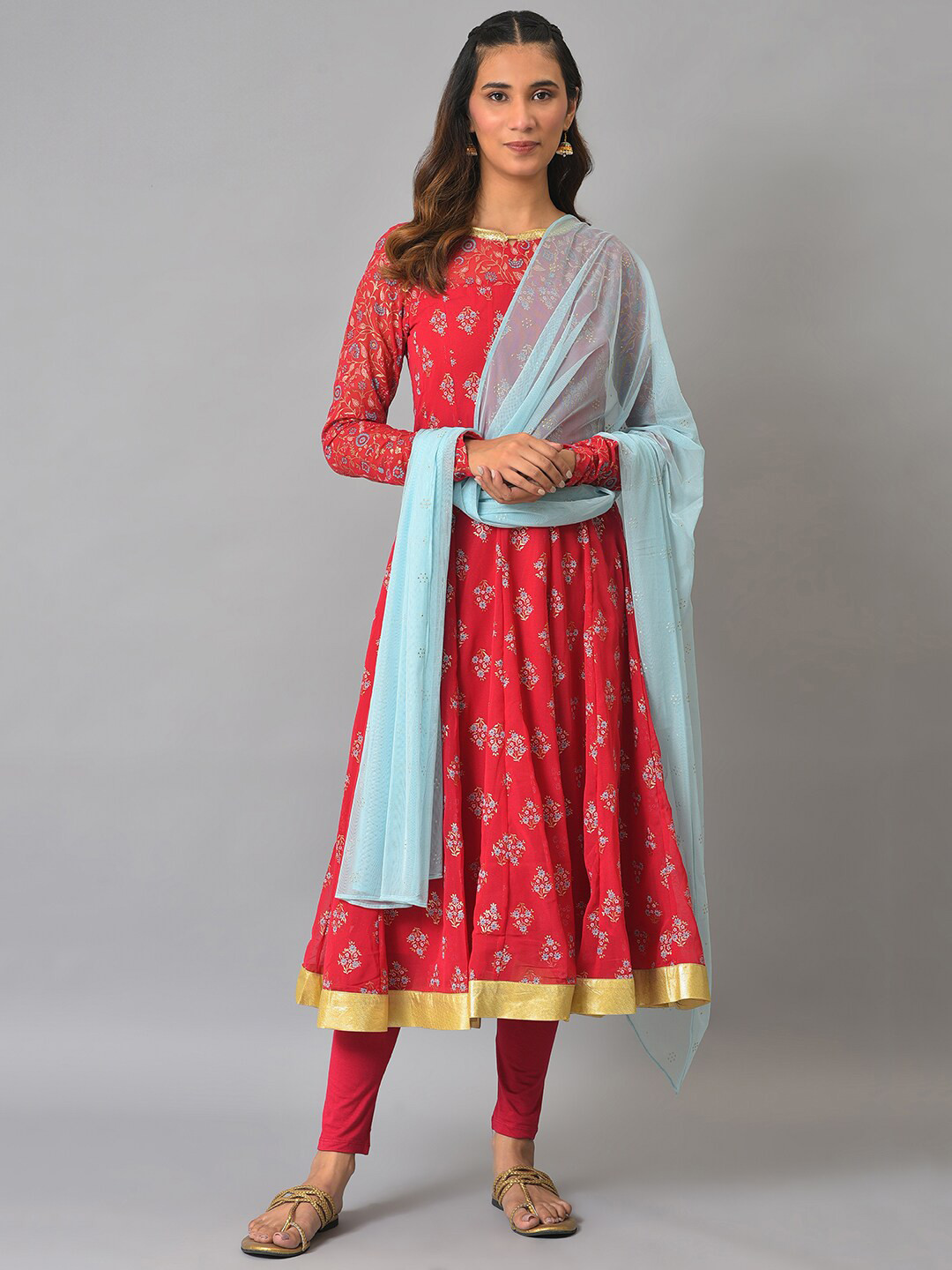 AURELIA Women Ethnic Motifs Printed Kurta With Dupatta