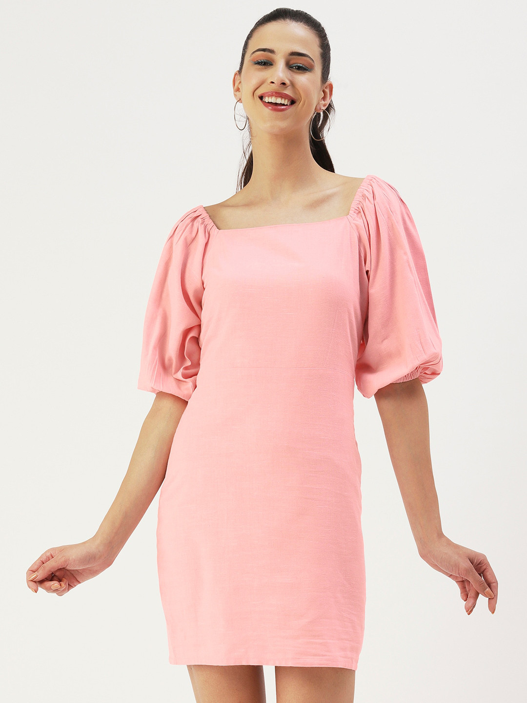 DressBerry Puff Sleeveless Sheath Dress