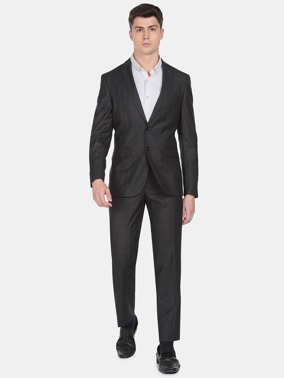 Arrow Men Checked Single-Breasted Two Piece Suit Set