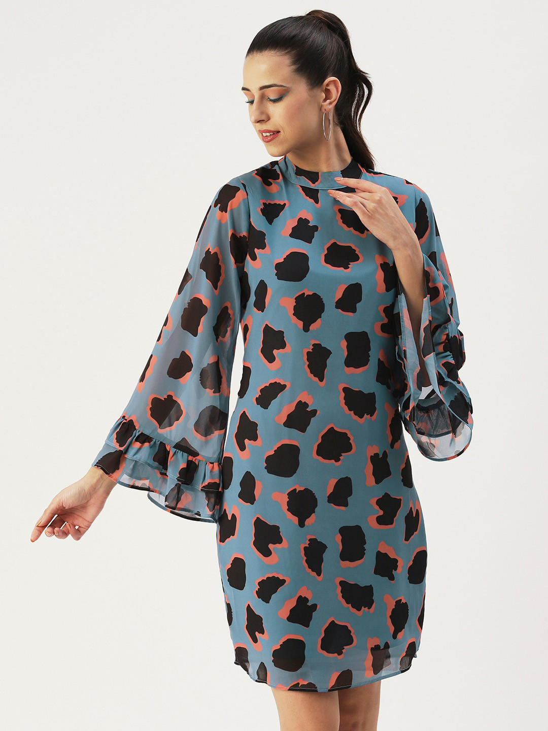 DressBerry Printed Georgette Sheath Dress